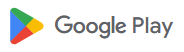 Google play logo - multicolor triangle with text to the right reading google play