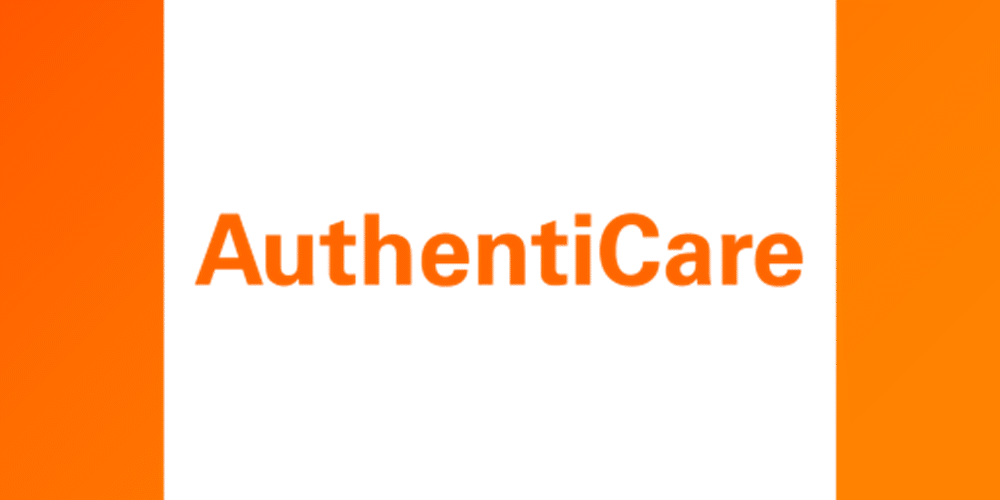 authenticare surrounded by square shaped orange border